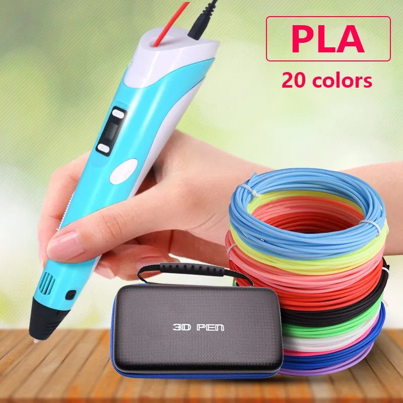 3D Pens For Kids 3D Print Pen 3 d Drawing Pen with LCD Screen and PLA Filament，Parent-Child For DIY Toys Christmas Birthday Gift