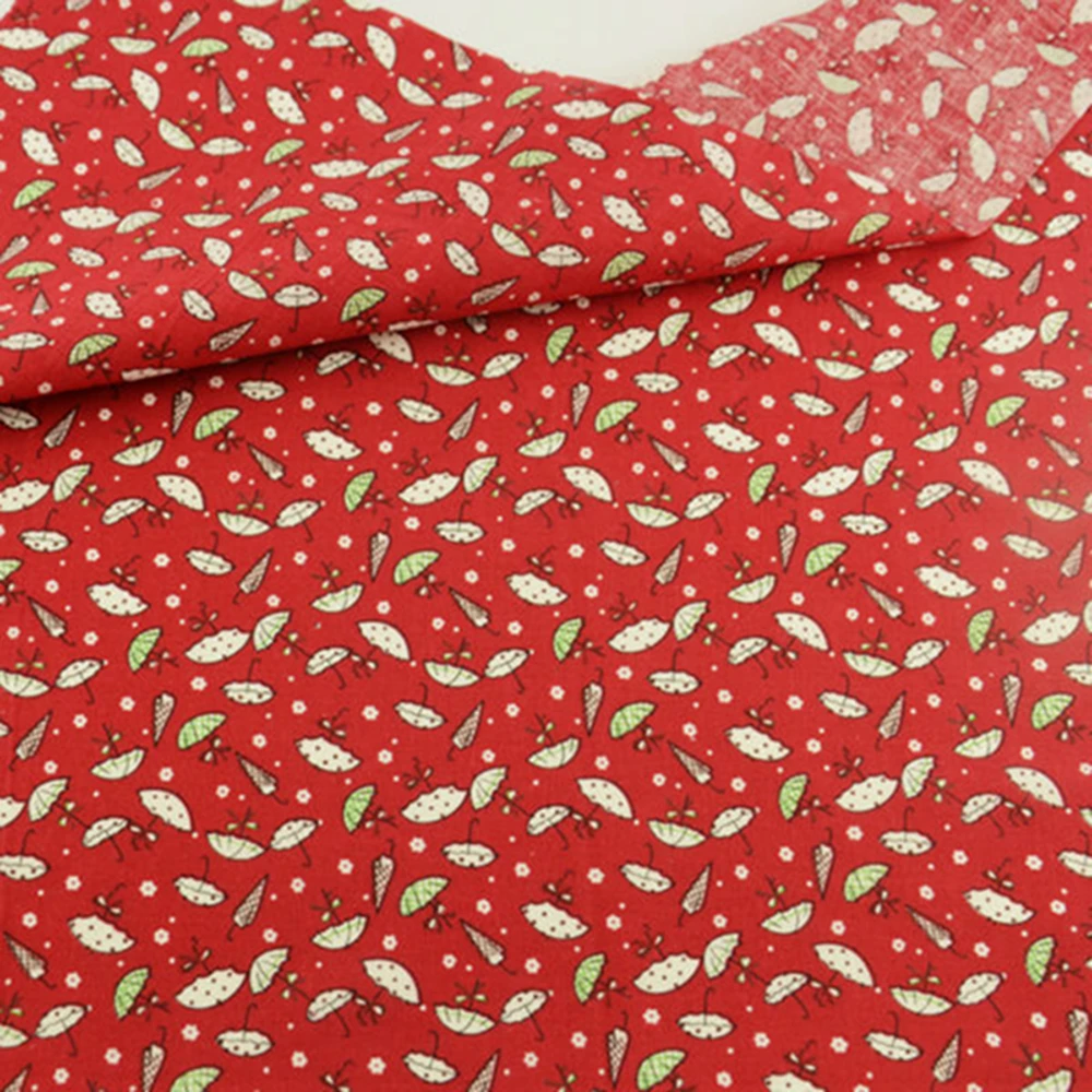 Cotton Patchwork Fabrics Crafts Dolls Textile Sewing Cloth Dark Red Color Cartoon Umbrella Style Fat Quarter Telas Tecido Tilda | Дом и сад
