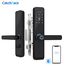 Biometric Fingerprint Door Lock Bluetooth Smart Electronic Lock APP Code RFID Keyless Lock Alexa/Google Home/Smart Life APP biometric electronic smart door lock fingerprint keyless code lock smart with 4 cards 2 mechanical keys for entry office home