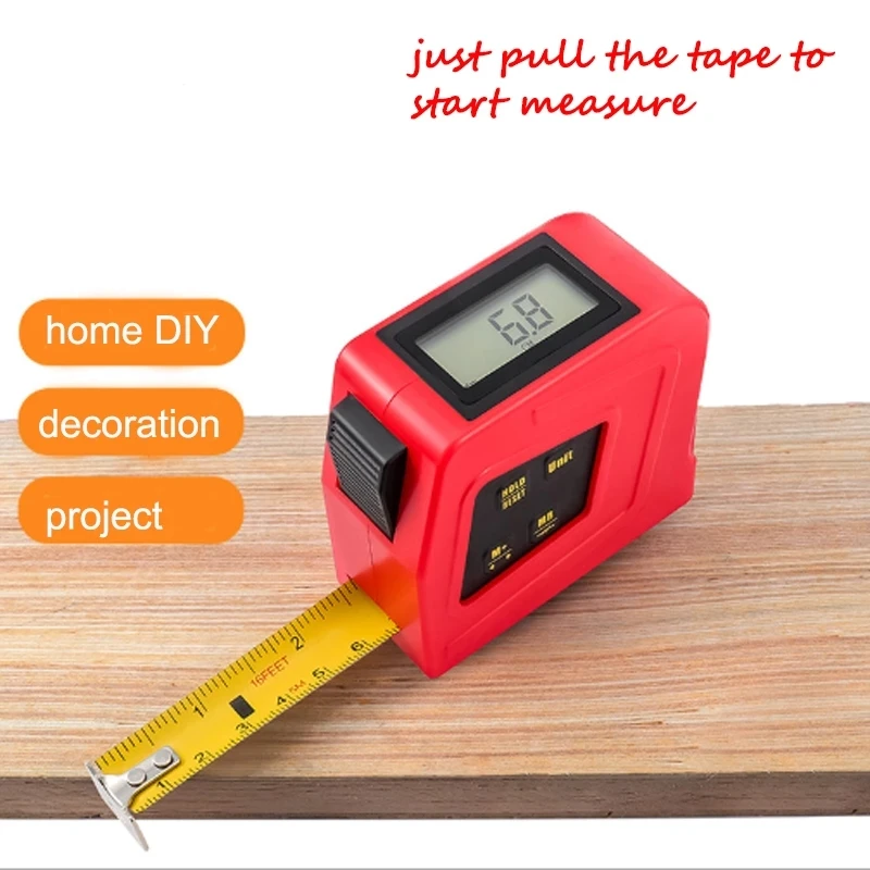 5m/16ft Portable Digital Measure Tape With Lcd Display Measuring Tape Accurately Electronic
