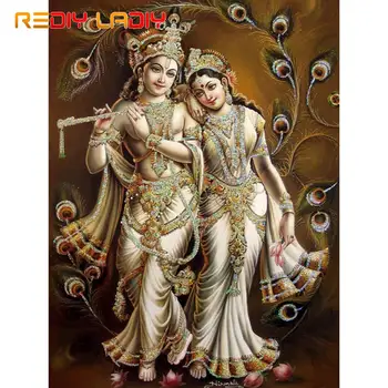 

DIY 5D Diamond Painting Radha Krishna Full Square/Round Drill Diamond Embroidery Beaded Cross Stitch Picture of Rhinestones Art
