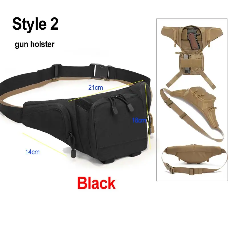 Hunting Waist Gun Holster Bag Tactical Pouch Combat Camping Shoulder Sling Men Travel Bag For Men Pistol Fanny Fishing Pack 6