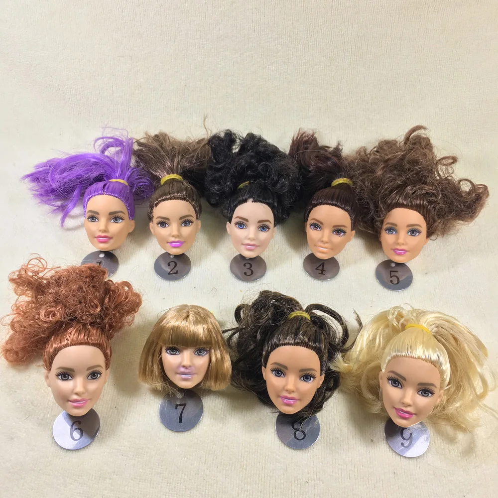 

B666-3 Original Foreign Trade West Asia Dimples Beauty 1/6 OOAK NUDE Doll Head Mussed MIXED Hair for DIY