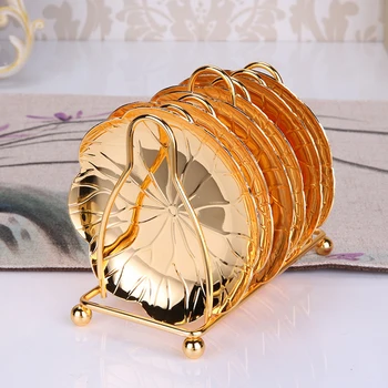 

Food Coaster Serving Tray Kitchen Supply Zinc alloy Gold/silver Baking