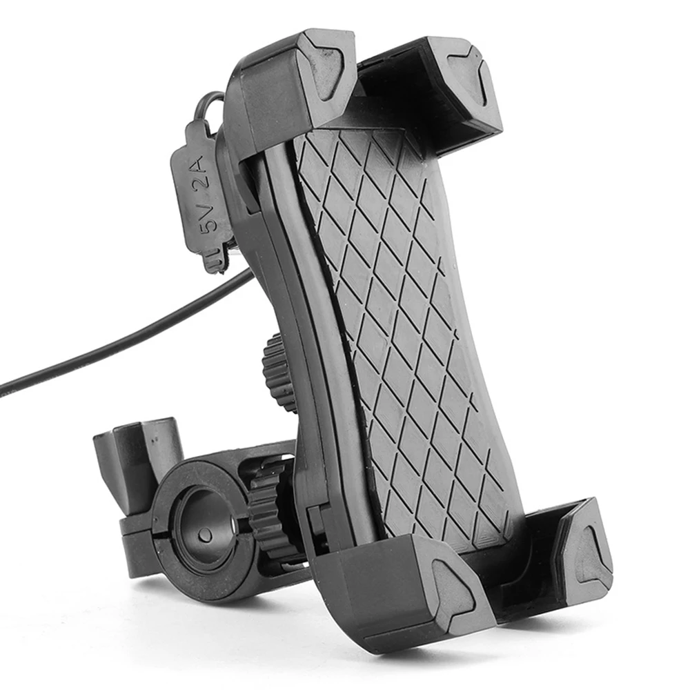 

2A UBS Charger Motorcycle Handlebar Mobile Phone Holder GPS Mount 360 Rotation Cellphone Bracket Motorbike Accessories