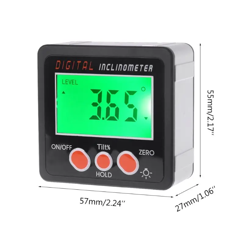 

Digital Inclinometer Electronic Protractor Aluminum Alloy Shell Bevel Box Angle Gauge Meter Measuring tool