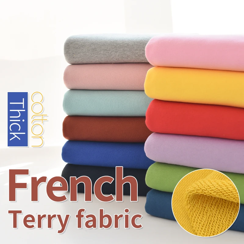 French Terry Cotton Fabric Abrasion Resistant Cotton Fabric Heavy Weight Sweatshirt Fabric For Hoodie 50cm Fabric Aliexpress