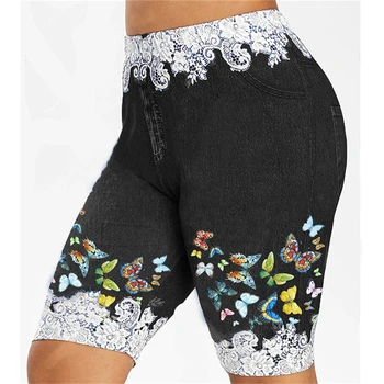 

3D Butterfly Print High Waist Leggings Women Pant PLUS SIZE Shorts Skinny Jeans Trousers Women Denim Legging Legins