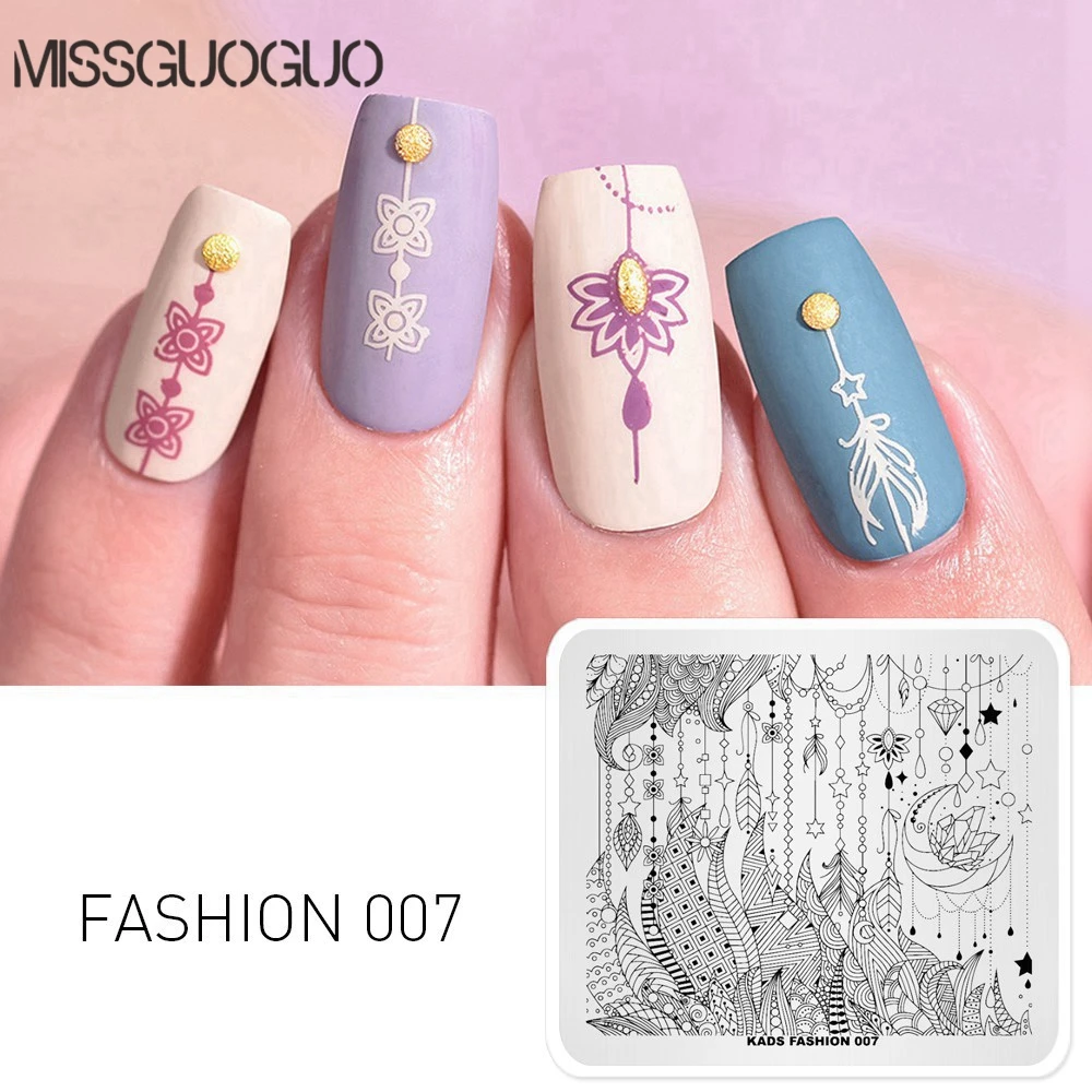 MISSGUOGUO пластины для штамповки ногтей цветочное изображение для дизайна ногтей Шаблон трафарет Инструменты для моделирования Ногтей для штамповки модный