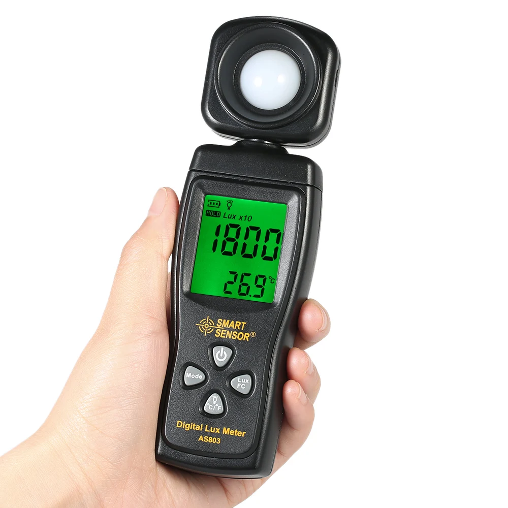 

SMART SENSOR Mini Digital Lux Meter LCD Display Handheld Illuminometer Luminometer Photometer Luxmeter Light Meter 0-200000 Lux