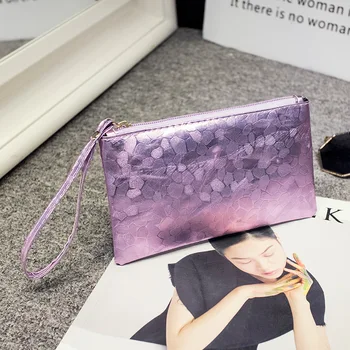 

DOLOVE Lady Clutches New Stone Pattern Coin Purse Women's Wave Holding Long Zipper Wallet Women Mobile Phone Bag Mini Handbag