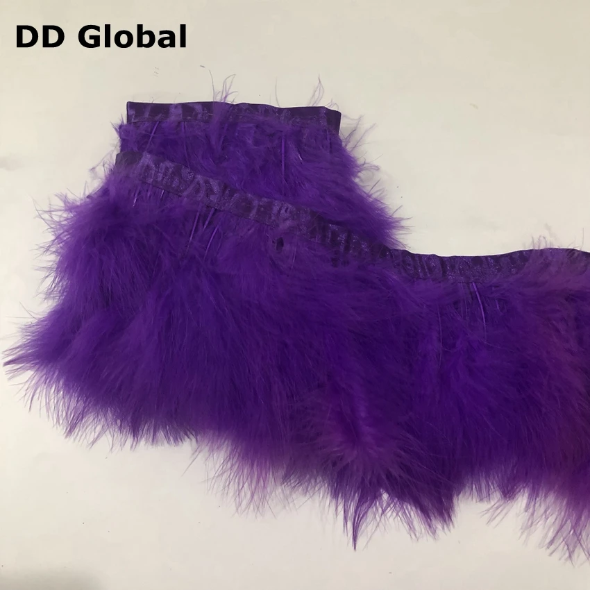 purple DD global 2 метра мятный зеленый крашенный шелк «Марабу» отделка 15-20 см Ширина Перья Кружева Планки украшения для рождественской вечеринки Карнавал Плюм - Цвет: purple