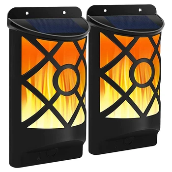 

2 Pcs Solar Flame Light Outdoor Waterproof Flashing Wall Light Solar Night Light,Suitable for Garden Path Courtyard