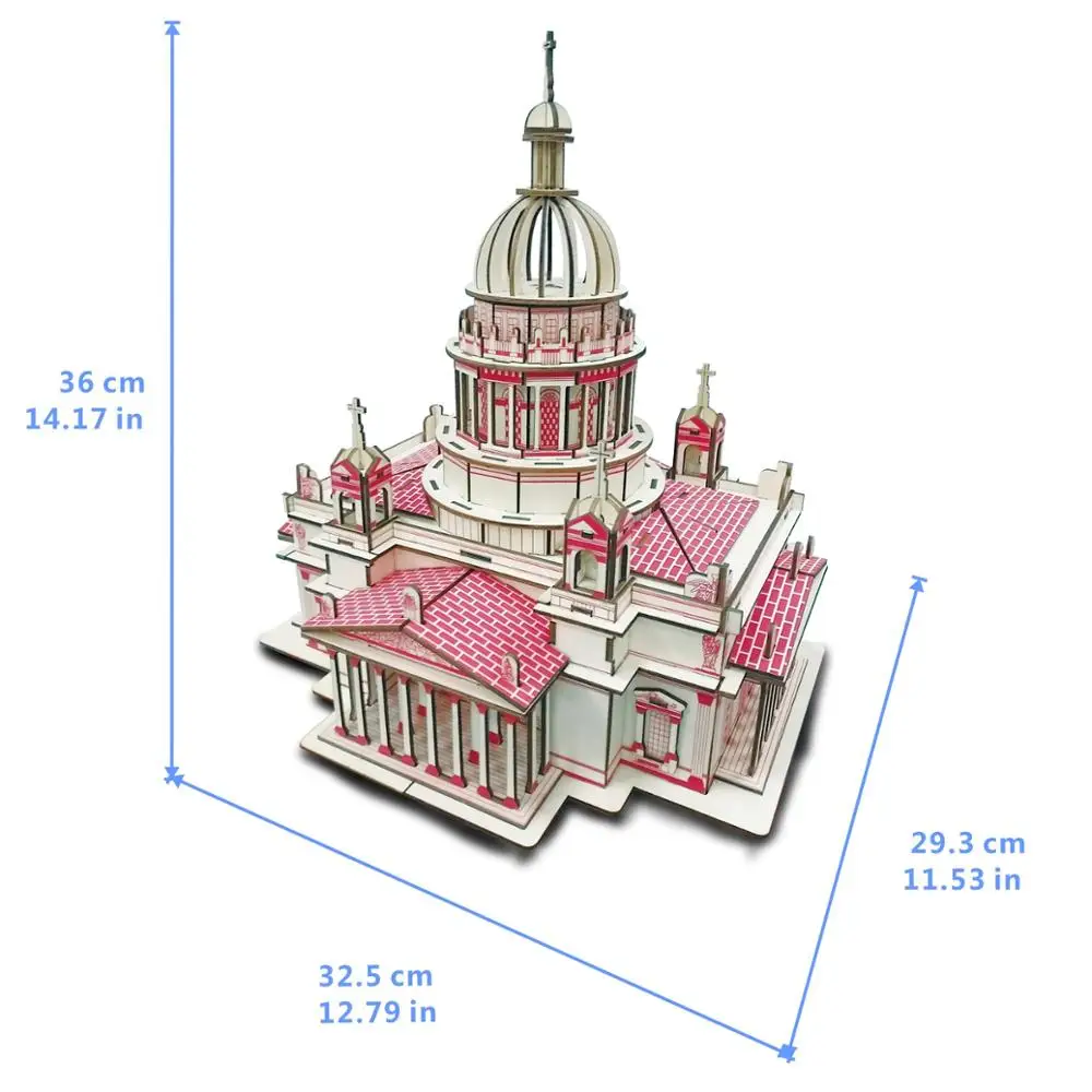 Issa Kiev's Cathedral DIY 3D деревянная головоломка набор для сборки деревянных изделий резка деревянные игрушки Рождественский подарок 3072
