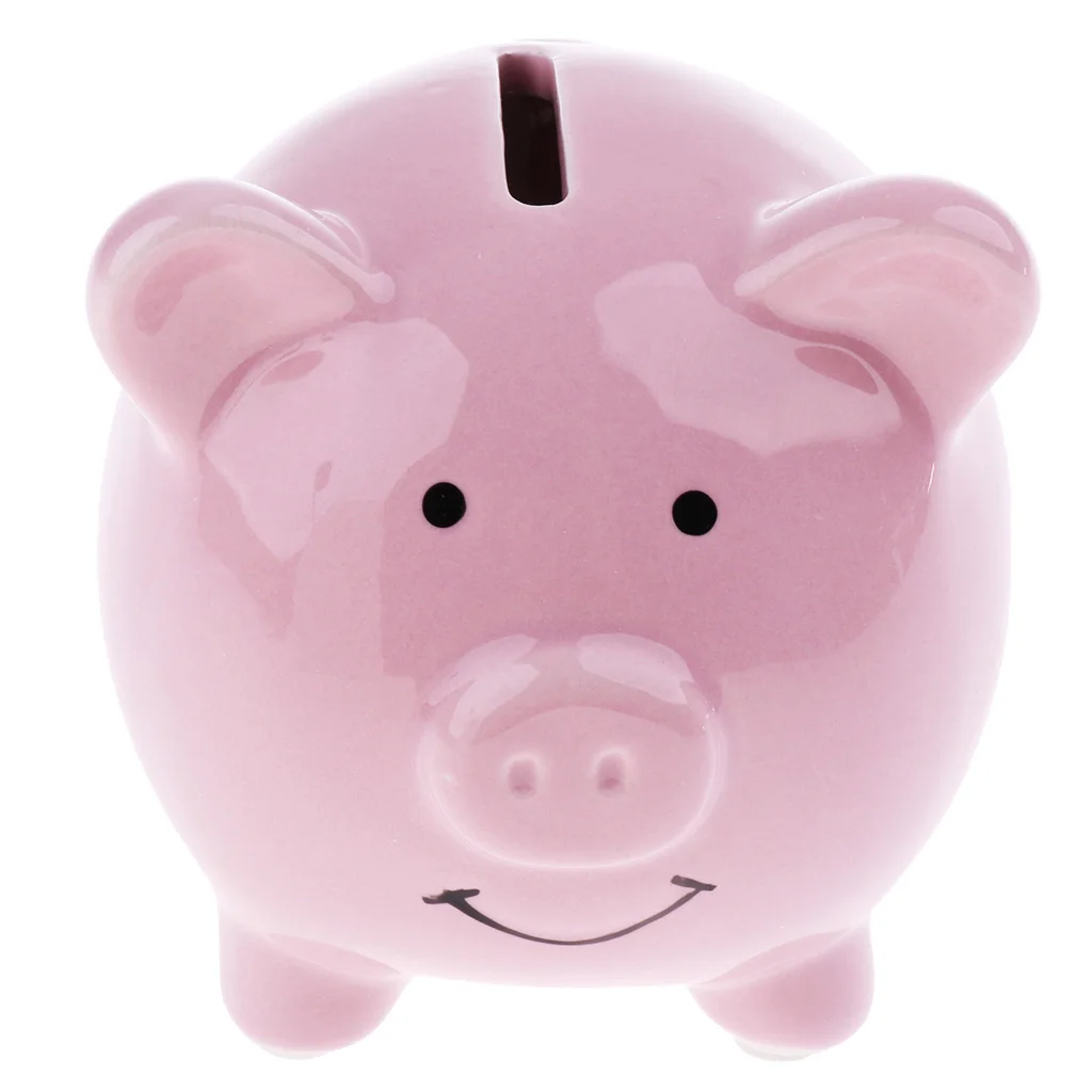 Baby Ceramic Piggy Bank Coin Money Cash Collectible Saving Box Pig