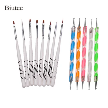 

Biutee 13 Pcs Nail Art Brushes Design Set Dotting Painting Drawing Polish Brush Pen Tools