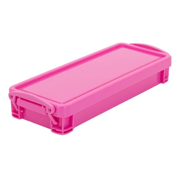 

Pen Container Cosmetics Brush Storage Box Students Office Supplies Desk Organizer Mini Portable Solid Stationery Pencil Case