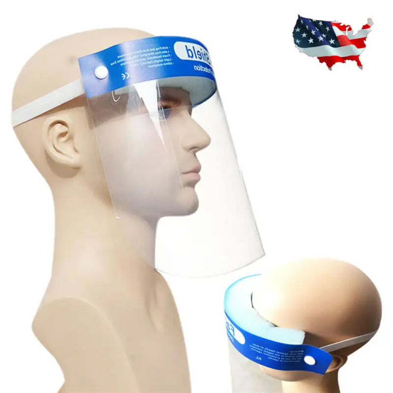 Медицинский защитный экран для лица с прозрачным откидным козырьком