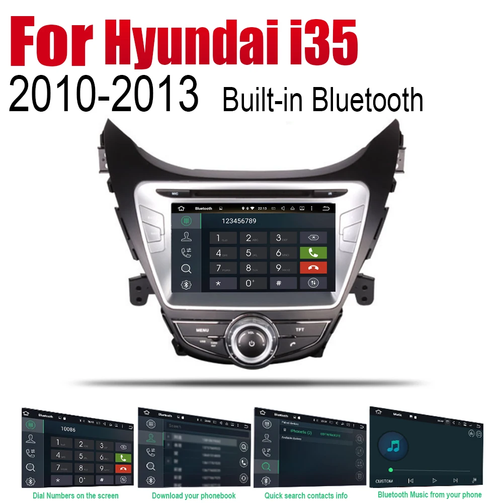ZaiXi Android 2 Din автомобильное радио, DVD для hyundai i35 Elantra fludy Elantra 2010~ 2013 автомобильный мультимедийный плеер gps навигационная система