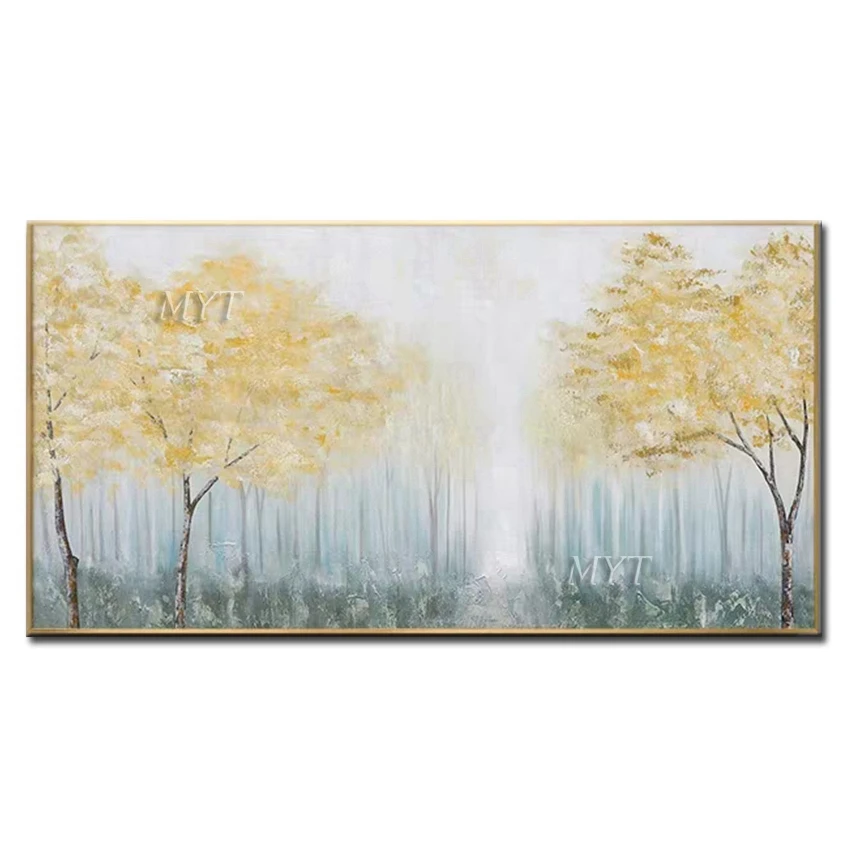 

High Quality Handmade Picture Wall Art Abstract Oil Painting Gold Tree Abstract On Canvas Painting Decor Oil Painting Artwork