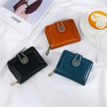 

Retro Women Leather Short Wallet Zip Purse Card Phone Holder Case Clutch Handbag