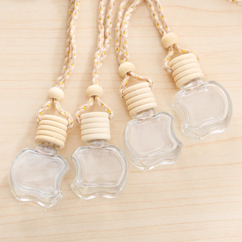 10Pcs Car Hanging Glass Bottle Empty Perfume Aromatherapy Dispenser Refillable Essential Oils Diffuser Air Fresher Pendant