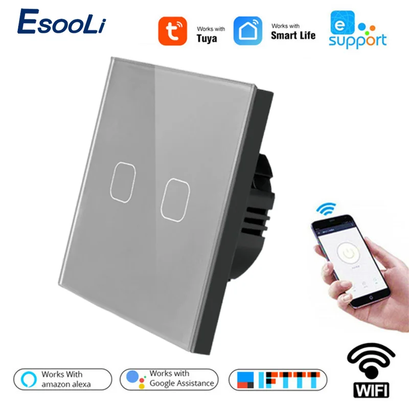 Esooli ЕС Стандартный 1/2/3 Tuya/приложение Smart Life/ewelink Интеллектуальный переключатель Wi