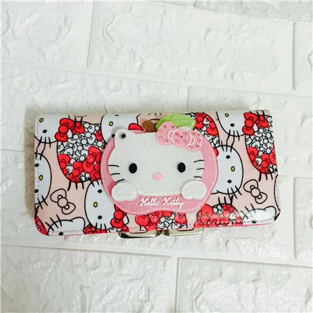 Шампанское Модный женский короткий кошелек с рисунком HELLO KITTY, милый персональный Детский кошелек, цветная женская кожаная сумка высокого качества - Цвет: Шампанское