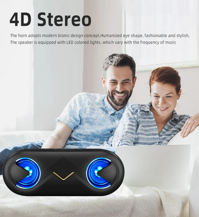 Портативный беспроводной Bluetooth динамик стерео громкоговоритель звук системы наружный водонепроницаемый динамик музыка объемный