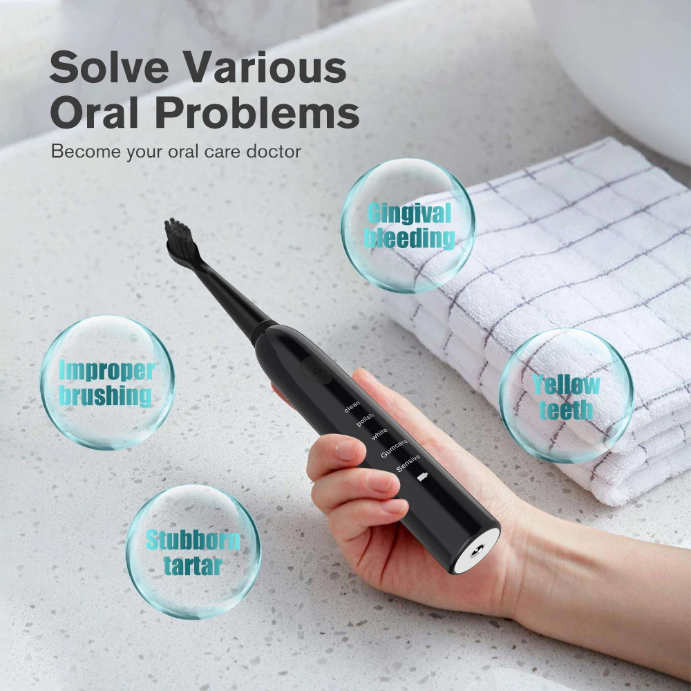 Powerful Electric Toothbrush Rechargeable 41000time/min Ultrasonic Washable Electronic Whitening Waterproof Teeth Brush Powerful Electric Toothbrush Rechargeable 41000time/min Ultrasonic Washable Electronic Whitening Waterproof Teeth Brush