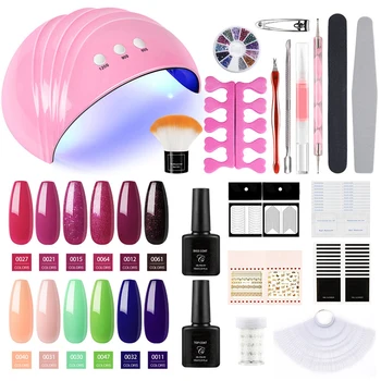 

Nail Art Manicure Tool Set 24W USB Nail Dryer Curing Light Nail Stickers Nail Polish Top And Base Coat