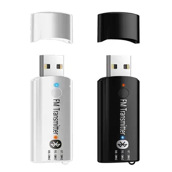 

Mini Car Bluetooth5.0 Transmitter Stereo Hands Free USB Bluetooth Receiver FM Modulator Wireless Transmitter Built-in Microphone