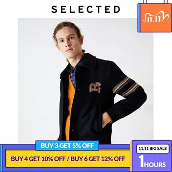 

SELECTED Men's Tide Wool Outwear Embroidered Letters Woolen Jacket S|419427533