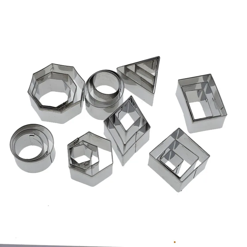 24pcs/Lot Clay Cutter Stainless Steel Geometry Round Square DIY Ceramic Pottery Polymer Clay Earring Cutting Mold Craft Supplies