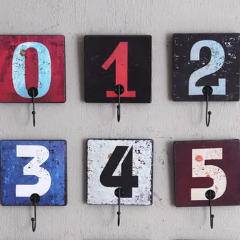 

Creative 1Pc Village Retro Old Hooks On The Wall Clothing Creative Digital Clothes Hooks Wall Decoration Wall Hanging Hook