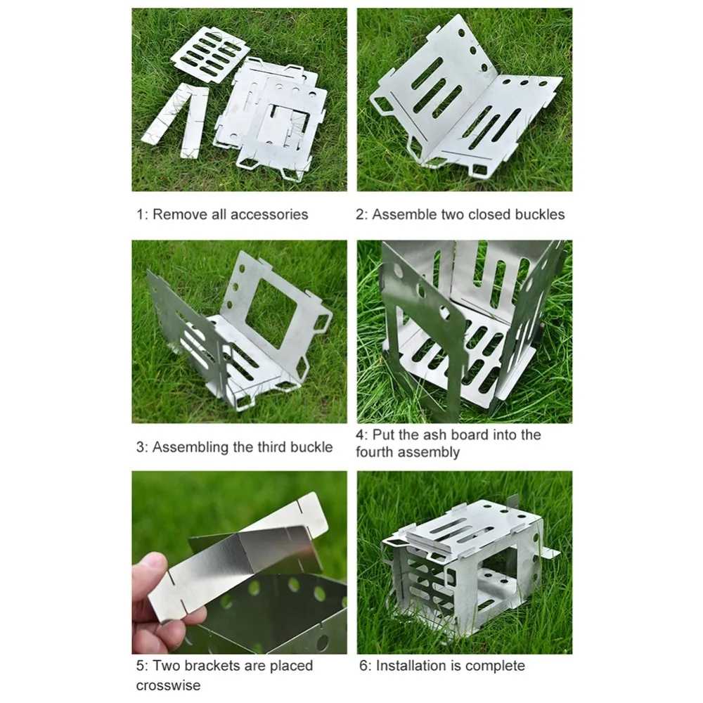 DIY Portable Wood Burning Camping Stove Lightweight Stainless Steel Backpacking Stove For Outdoor Cooking Camping Hiking