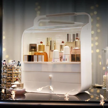 

Desktop Cosmetics Storage Box Household Drawer Dresser Storage Box Makeup Skin Care Product Finishing Box Jewelry Lipstick Rack
