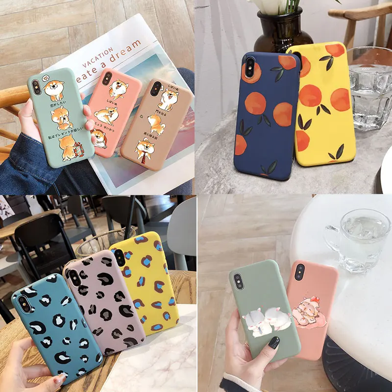 

Case For iphone 7 7plus 8 8plus XR Cute Cartoon Anime Leopard Animal Phone Case Soft TPU Cover For iphone 6 6s Plus XS MAX X 10