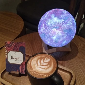 

2019 New Arrival 3D Print Galaxy Moon Lamp Colorful Change Touch Led Night Light Home Decor Creative Gift Usb