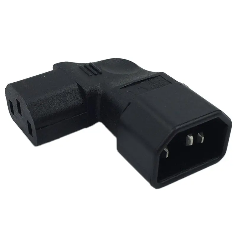 

Right Angle IEC 320 C14 3 Pin Male to C13 Female PDU PSU UPS Power Extension Adapter Receptacle for LCD LED TV Wall Mount