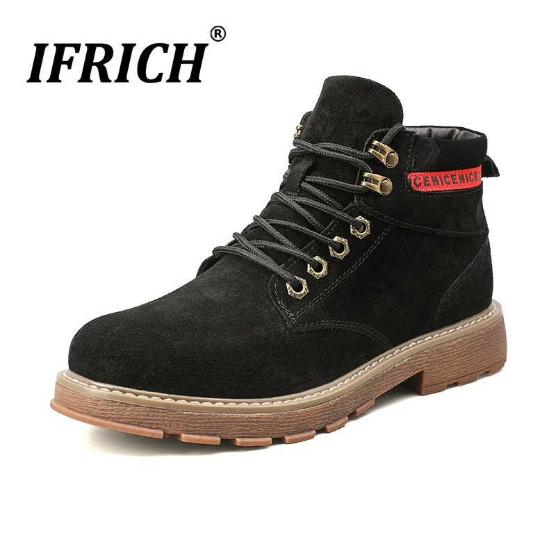 

2019 Autumn Winter Boots For Men Fashion Brand Working Boots Men Top Quality Men Genuine Leather Boots Non-Slip Trekking Shoes