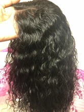 Rizado de la onda de agua Bob peluca del pelo humano del frente del cordón pelucas con minimechones pelo brasileño BOB corto peluca para las mujeres negras