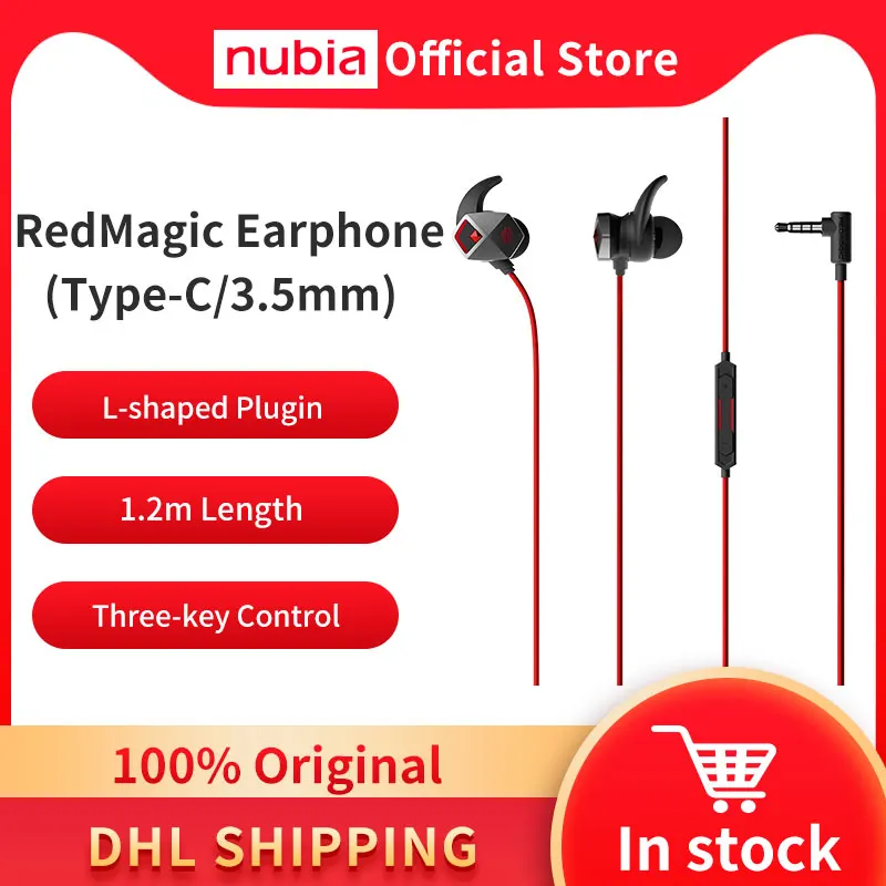 Gaming Earphone Nubia-Headset Redmagic Type-C Earbuds 3.5mm 100%Original for 5S 5G