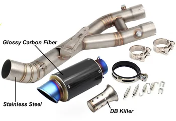 

Carbon Fiber Motorcycle Exhaust Muffler System Mid Link Pipe for YZF-R1 2015-2017 Escape Moto Exhaust Muffler Damper DB Killer