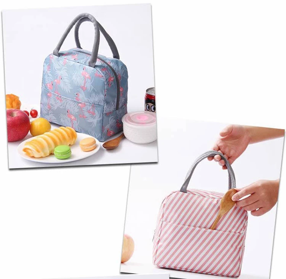 Мультфильм Фламинго Единорог сумка для обеда портативная термальная еда Пикник изолированная сумка-холодильник сумка для льда детская Милая женская детская коробка для завтрака
