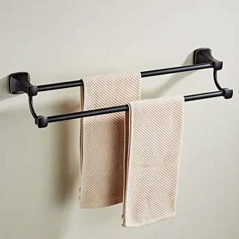 

Bathroom pendant toilet double bar bathroom towel rack European style black plated ancient ORB towel bar towel rack