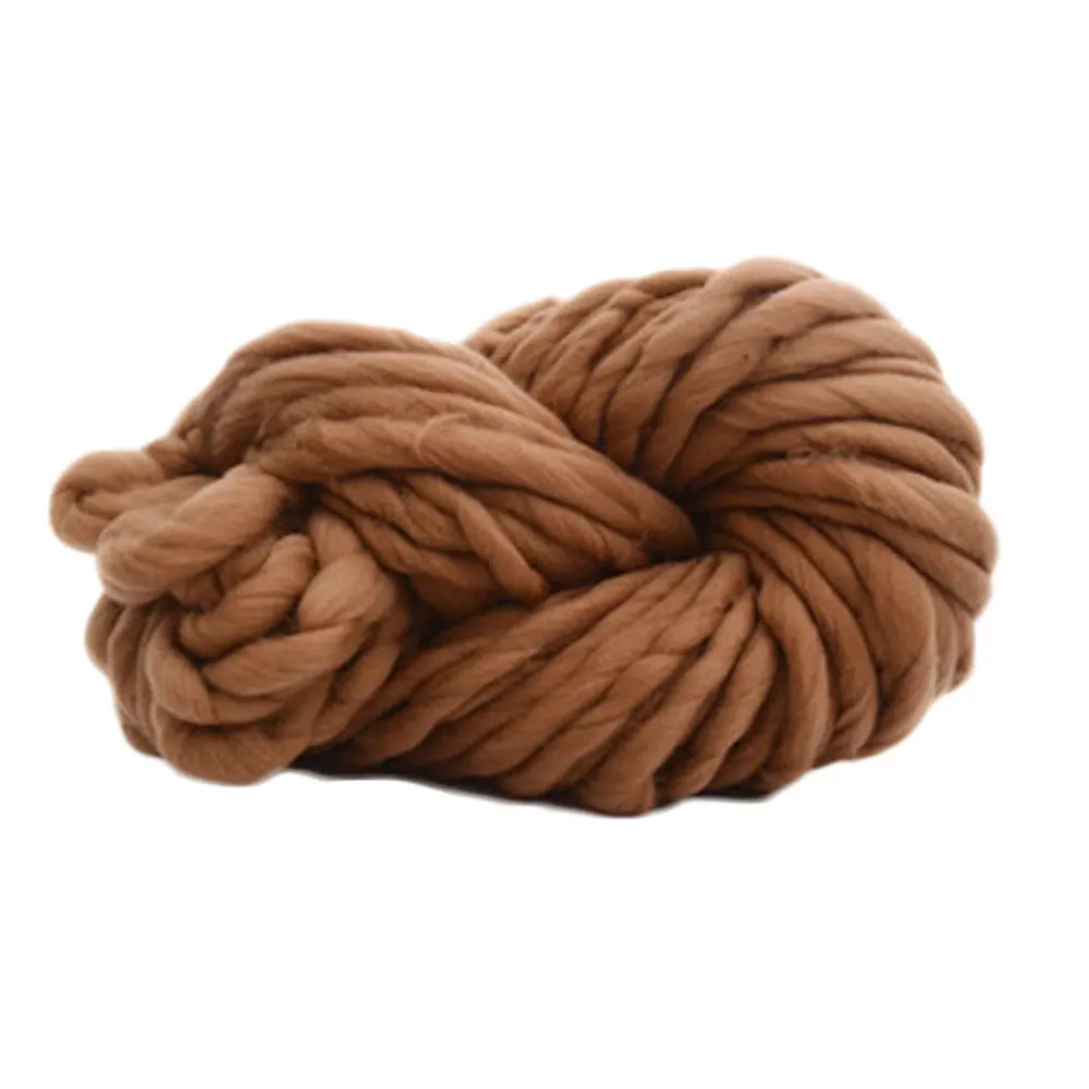 dark camel 250g DIY Chunky Woolen Yarn Iceland Knitting Wool Handmade Comfortable - Цвет: dark camel