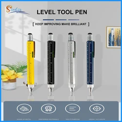 Stylo à outils multifonctionnel en métal, stylo capacitif Hexagonal tournevis échelle stylo à bille téléphone portable tactile niveau créatif 