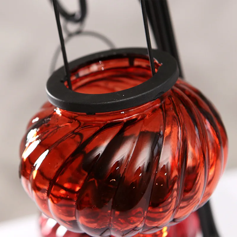 Creative Iron Art Hanger Candlestick Home Candle Craft Wedding Candlestick Decorations Multi-color Glass Decorative Candlestick