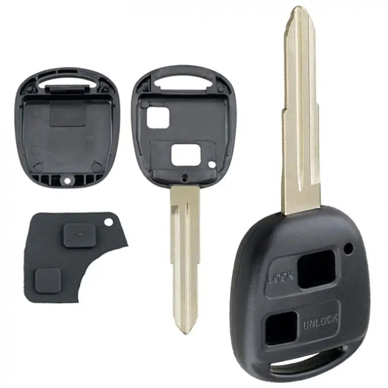 

Car Key Shell Case with TOY41 Uncut Blade and Rubber Button Pad Fit for Toyota Yaris